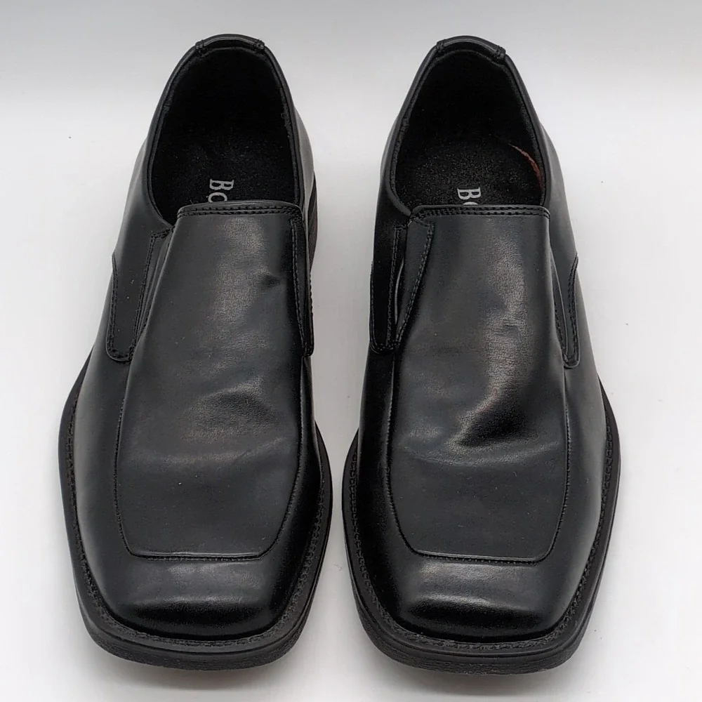 Borelli Shoes Mens Matthew Black 10 Leather Loafers Dress Stretch Slip On 321087